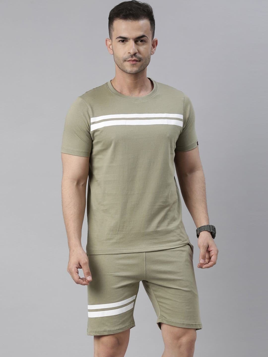Bushirt Pickle Striped T-shirt with Shorts Night Suit - view 1