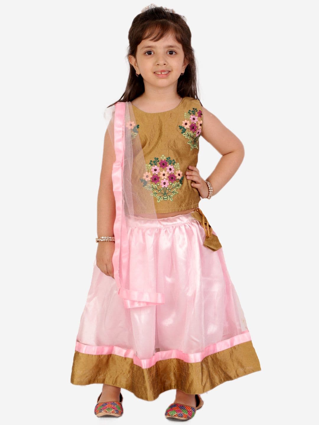 Superminis Embroidered Lehnga Satin Lehenga Choli With Dupatta - view 1