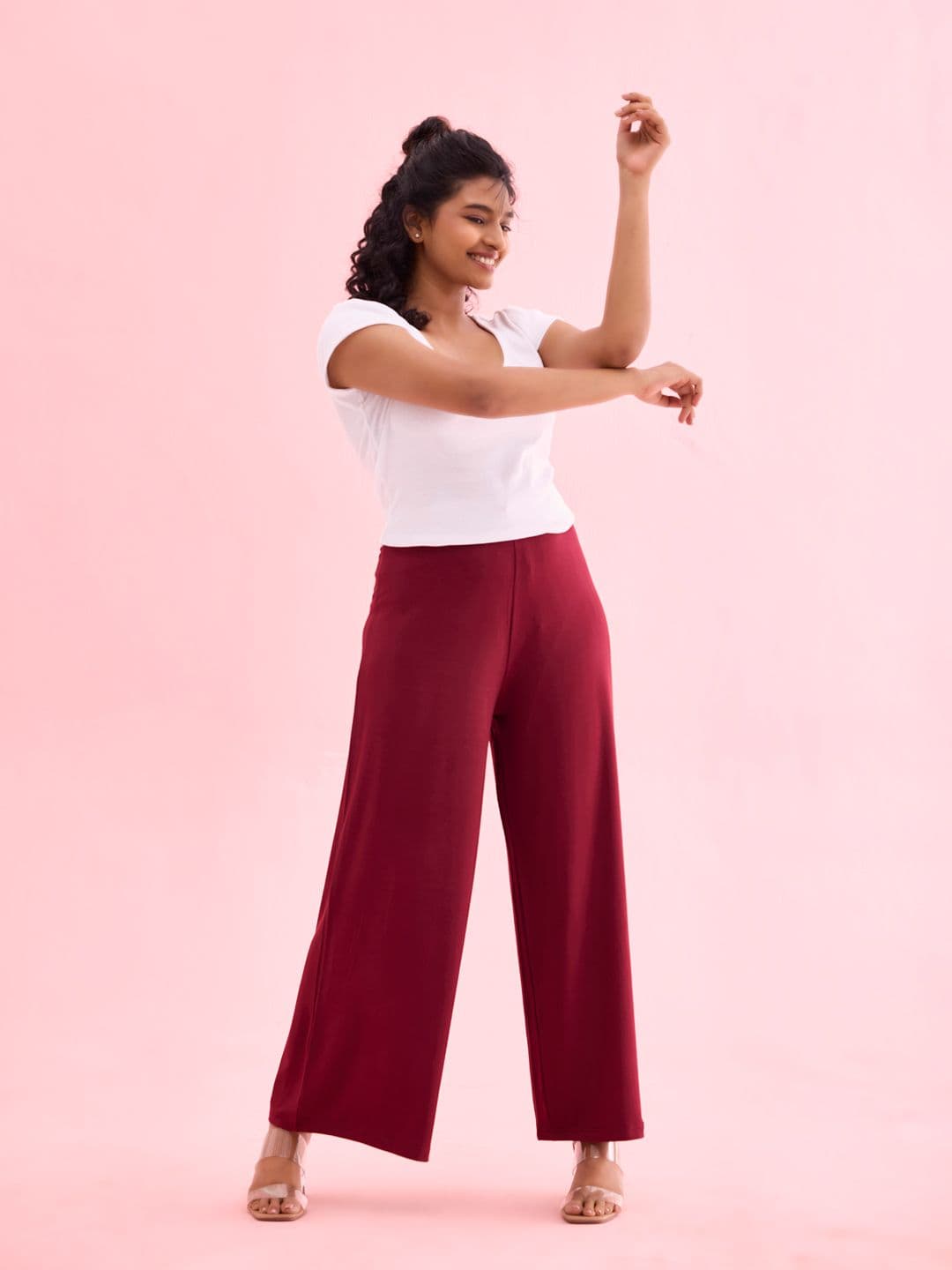 Go Colors Women Maroon Palazzos - view 1
