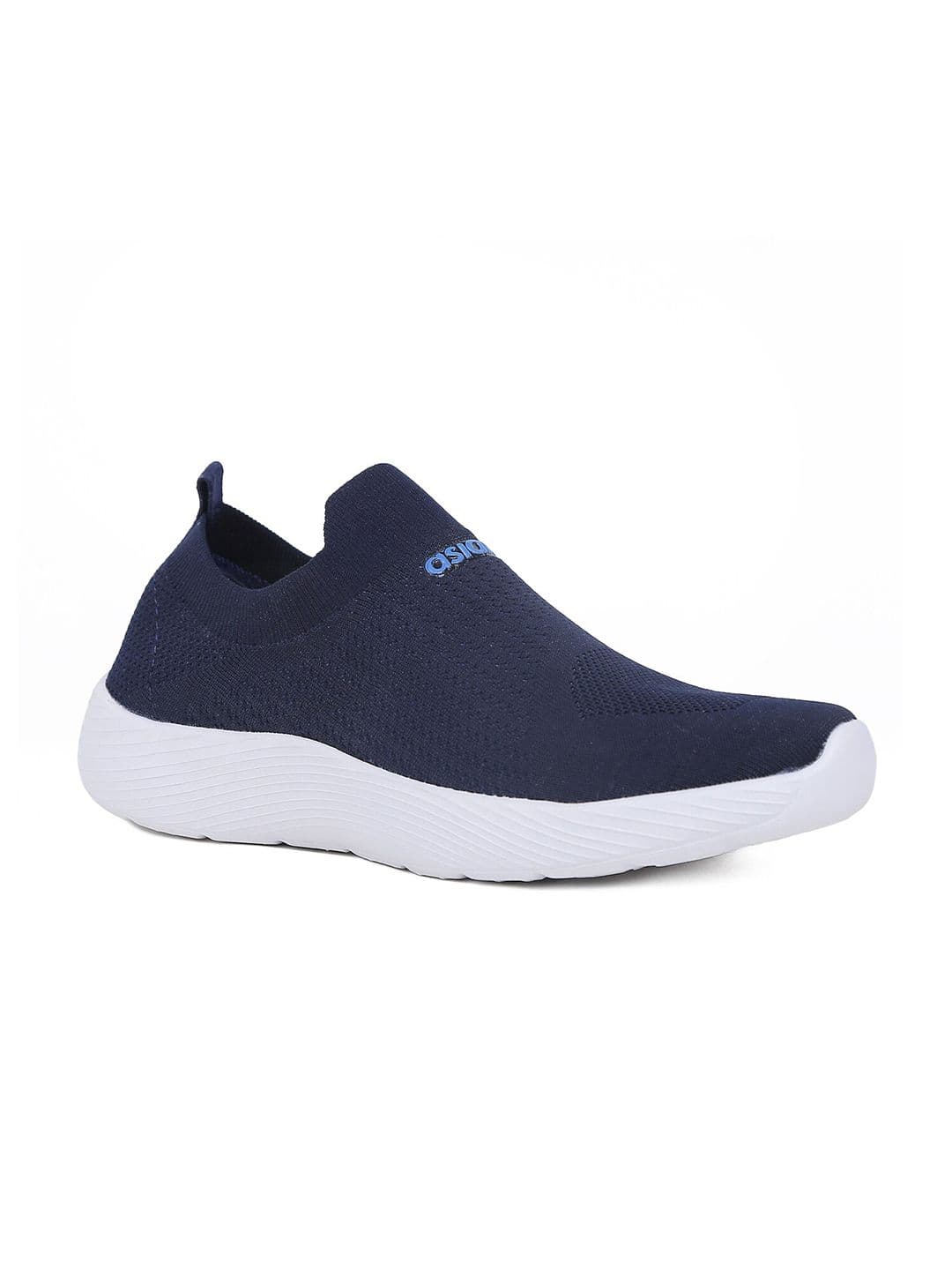 ASIAN Men Navy Blue & White Woven Design Slip-On Walking Shoes - view 1