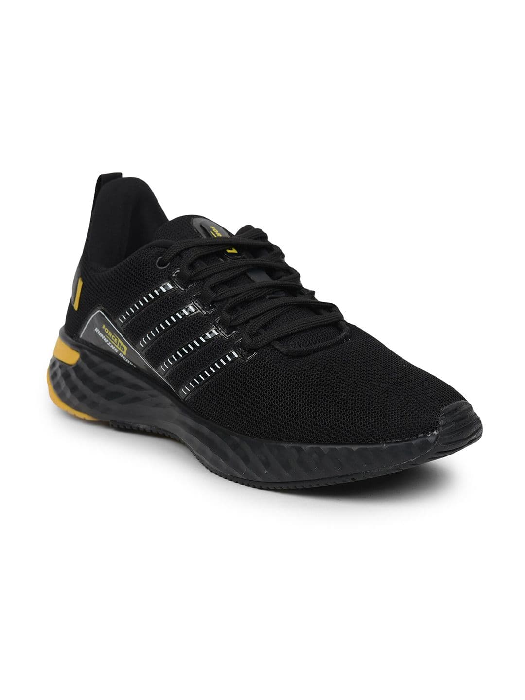 Liberty Men Black Mesh Running Non-Marking Shoes - view 1