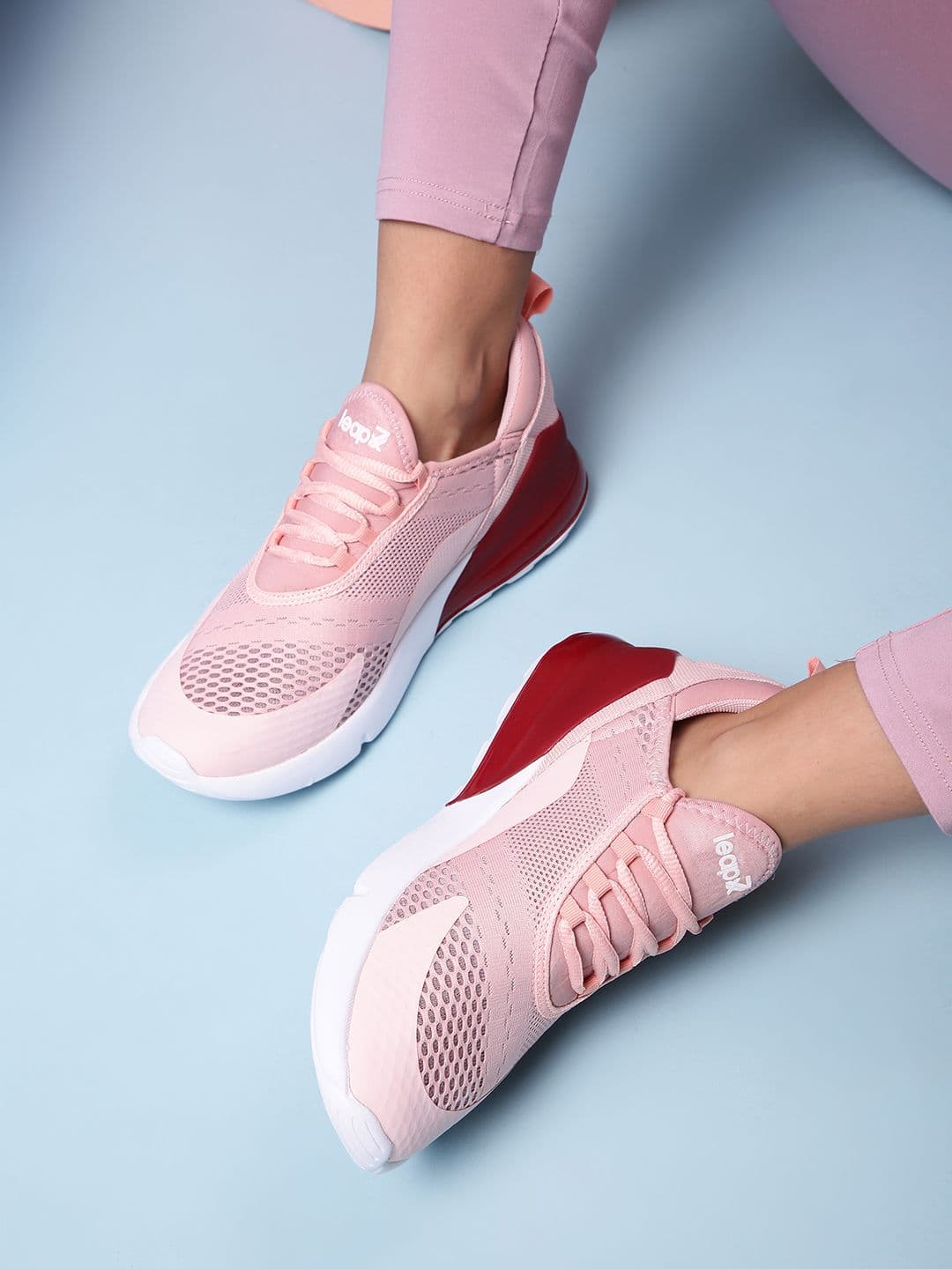 Liberty Women Peach-Coloured Mesh Running Non-Marking Shoes - view 1