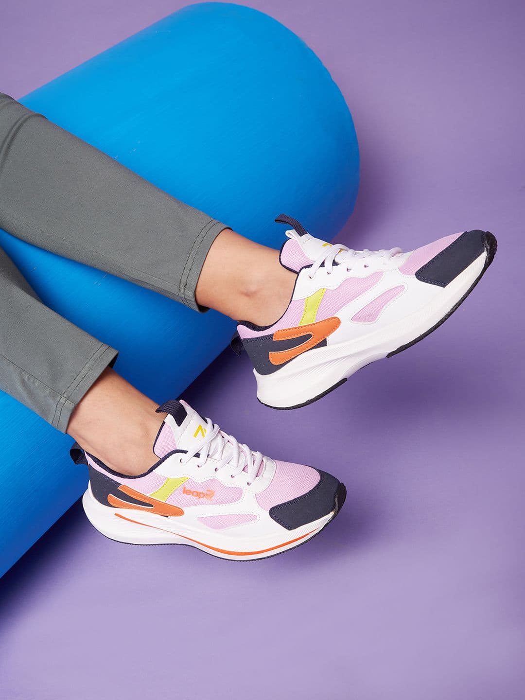Liberty Women Purple Mesh Running Non-Marking Shoes - view 1