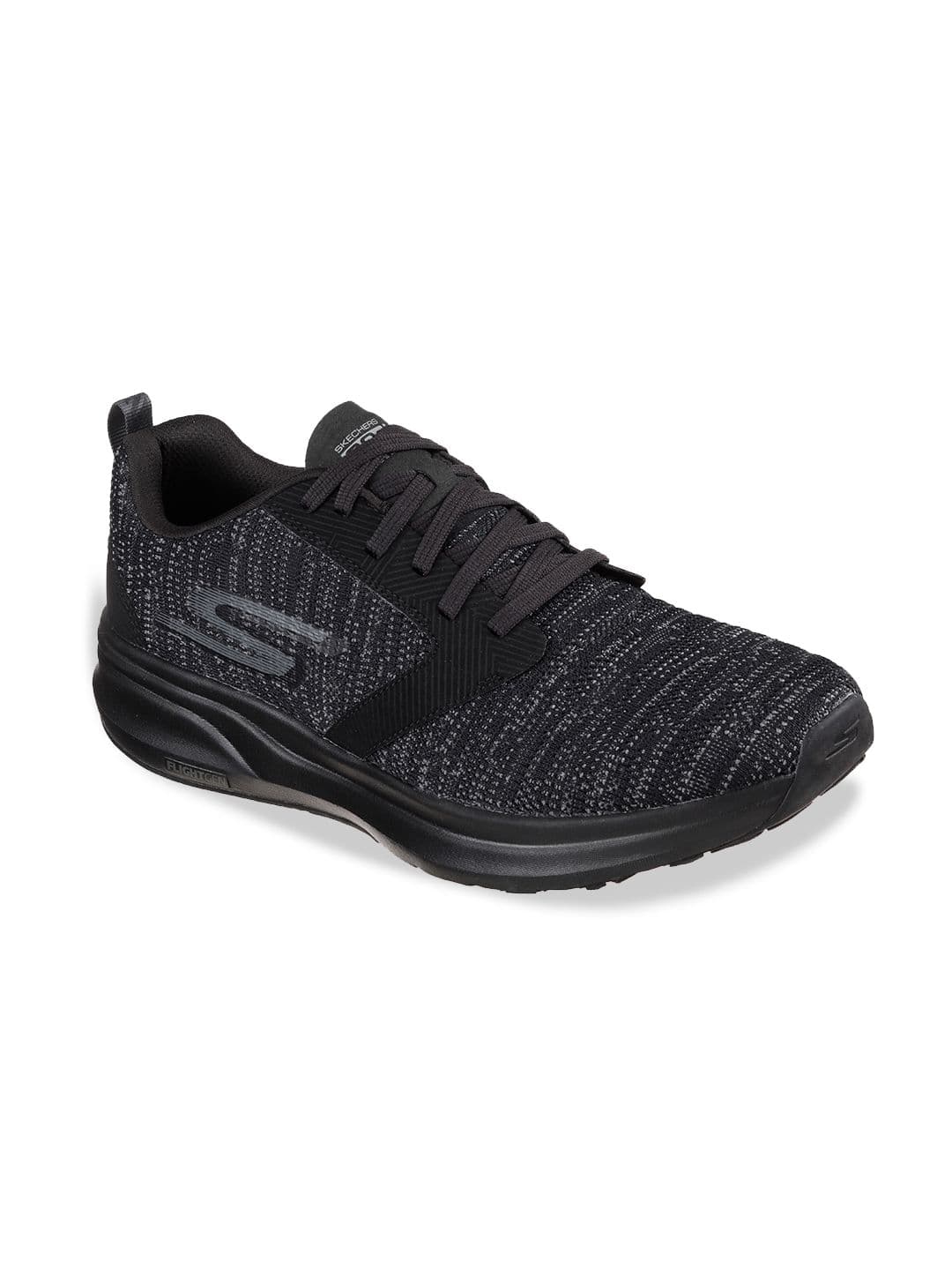 Skechers Men Black Mesh Running Non-Marking Shoes - view 1