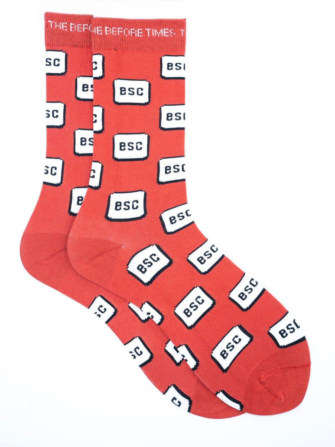 Soxytoes Red & White Patterned Calf Length Cotton Socks - view 1
