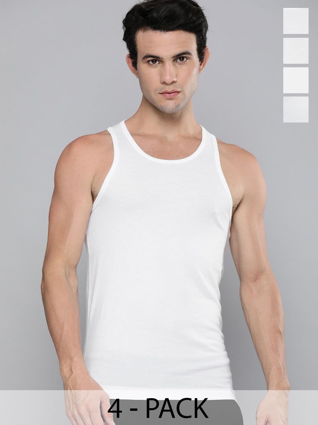 Levis Men Pack Of 4 Solid Scoop Neck Sleeveless Pure Cotton Classic Vest - view 1