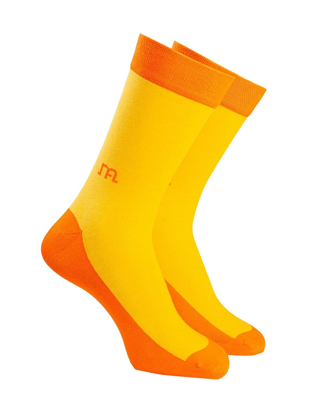 Man Arden Men Orange & Yellow Men Patterned Calf-Length Cotton Socks - view 1