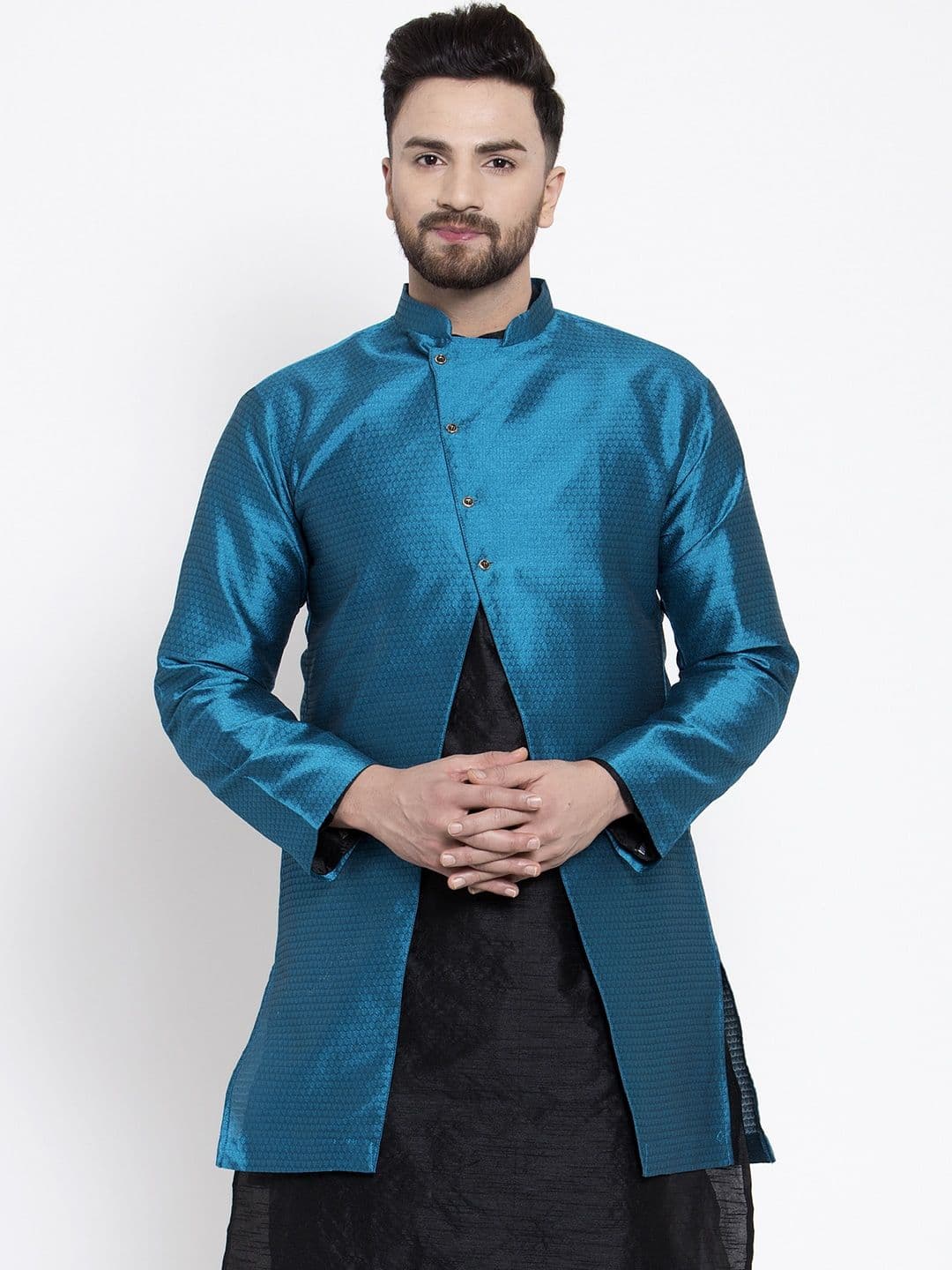 Kaifoo Men Green Longline Tailored Jacket - view 1