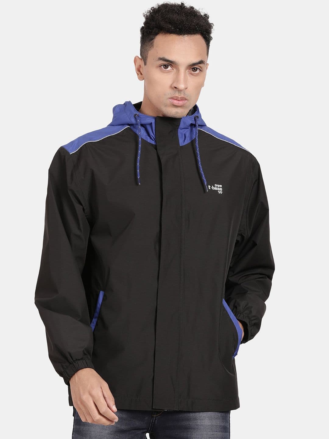 t-base Men Blue Windcheater and Water Resistant Sporty Jacket - view 1