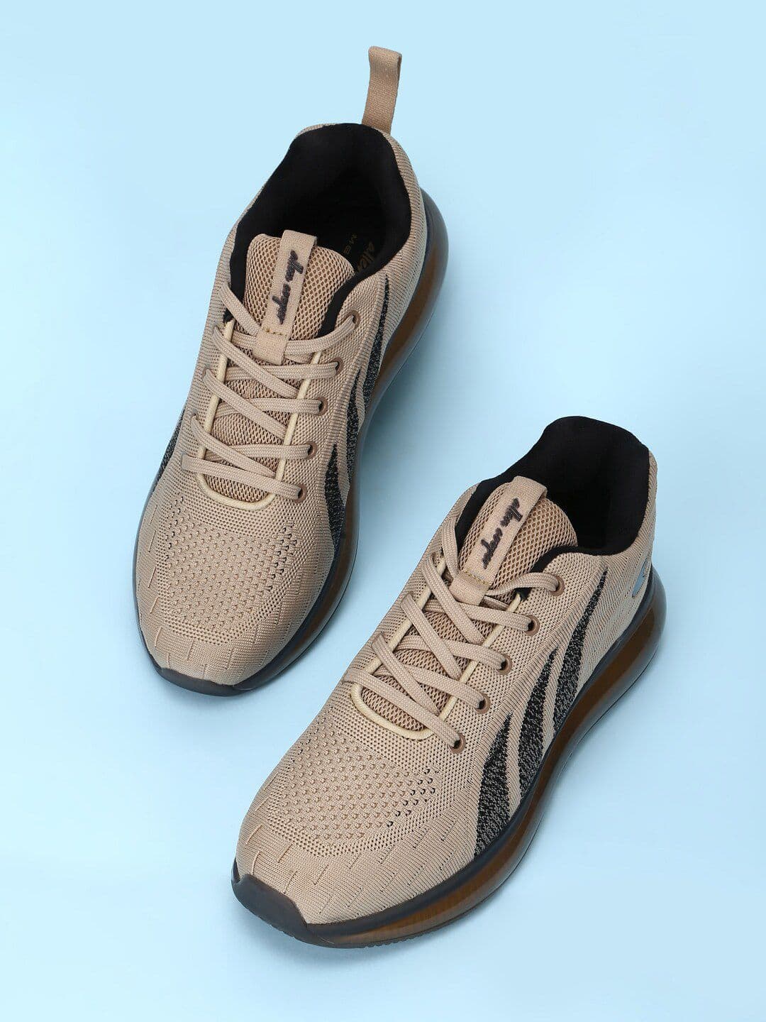 Allen Cooper Men Beige Mesh Running Non-Marking Shoes - view 1