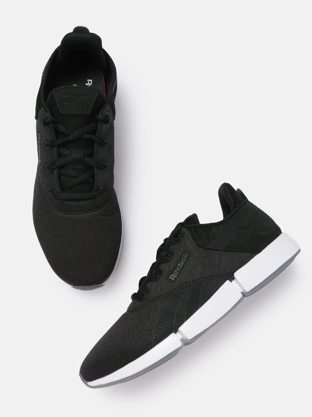 Reebok Men Black Woven Design DailyFit DMX Walking Shoes - view 1
