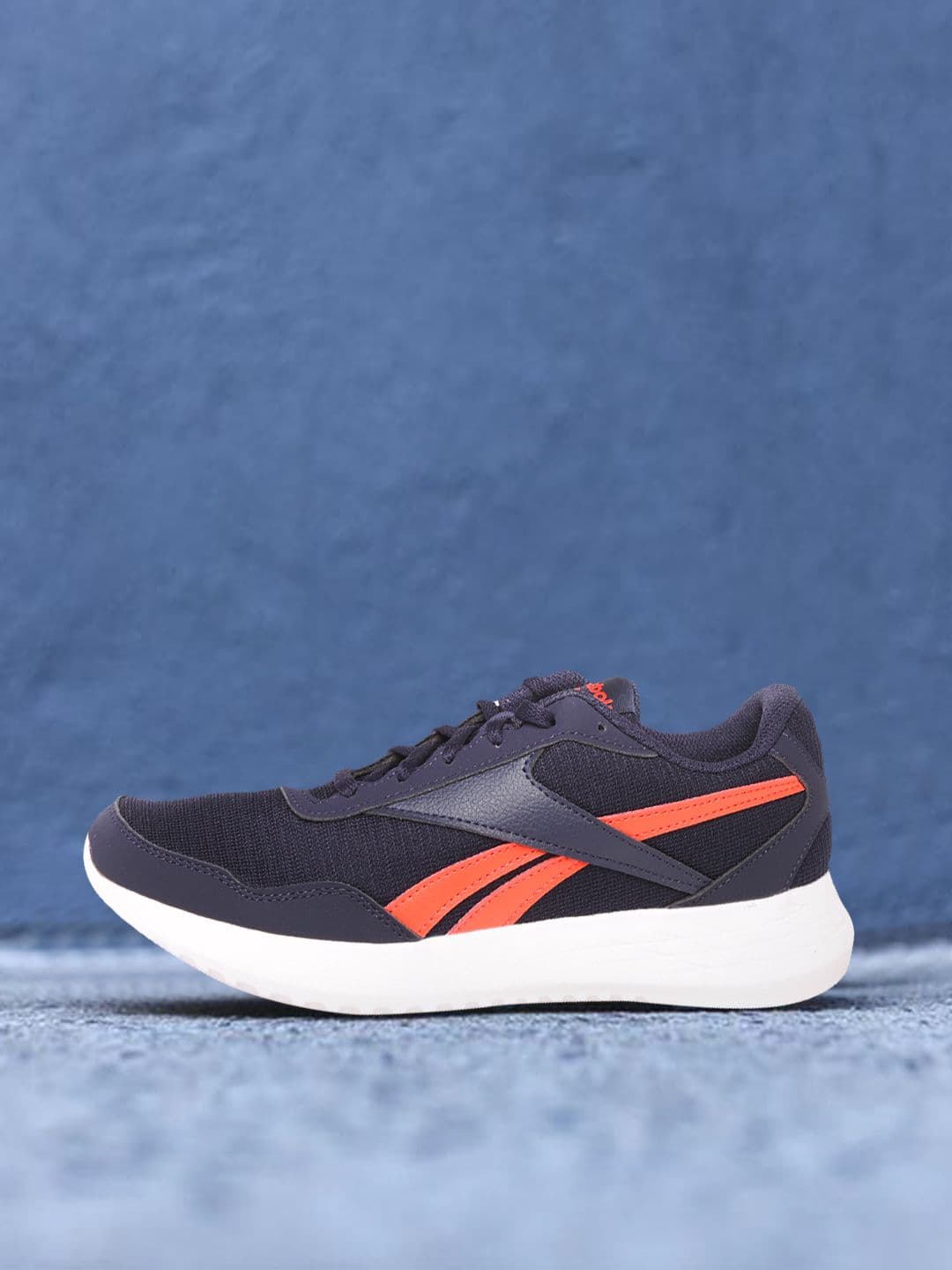 Reebok Men Navy Blue & Coral Woven Design Energen Lite Running Shoes - view 1