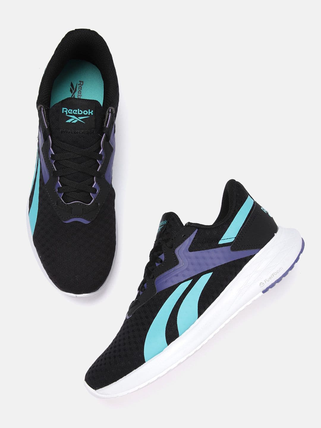 Reebok Men Black & Blue Woven Design Tennis Energen Plus 2 Running Shoes - view 1