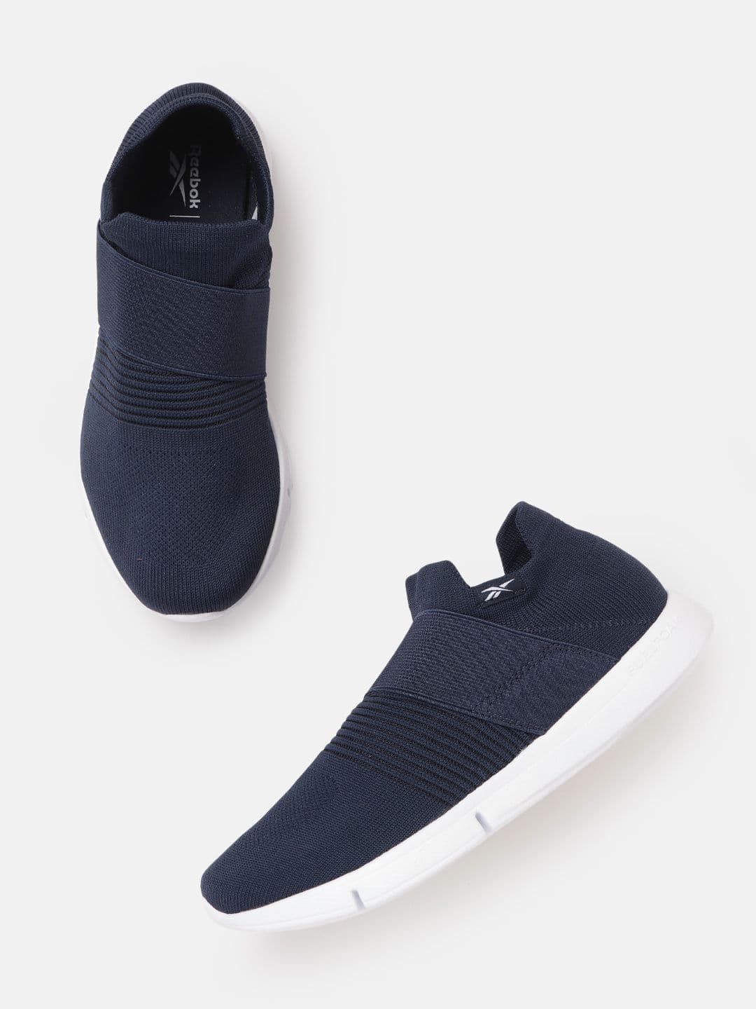 Reebok Women Navy Blue Woven Design DayStart Onlux Training Slip-Ons - view 1