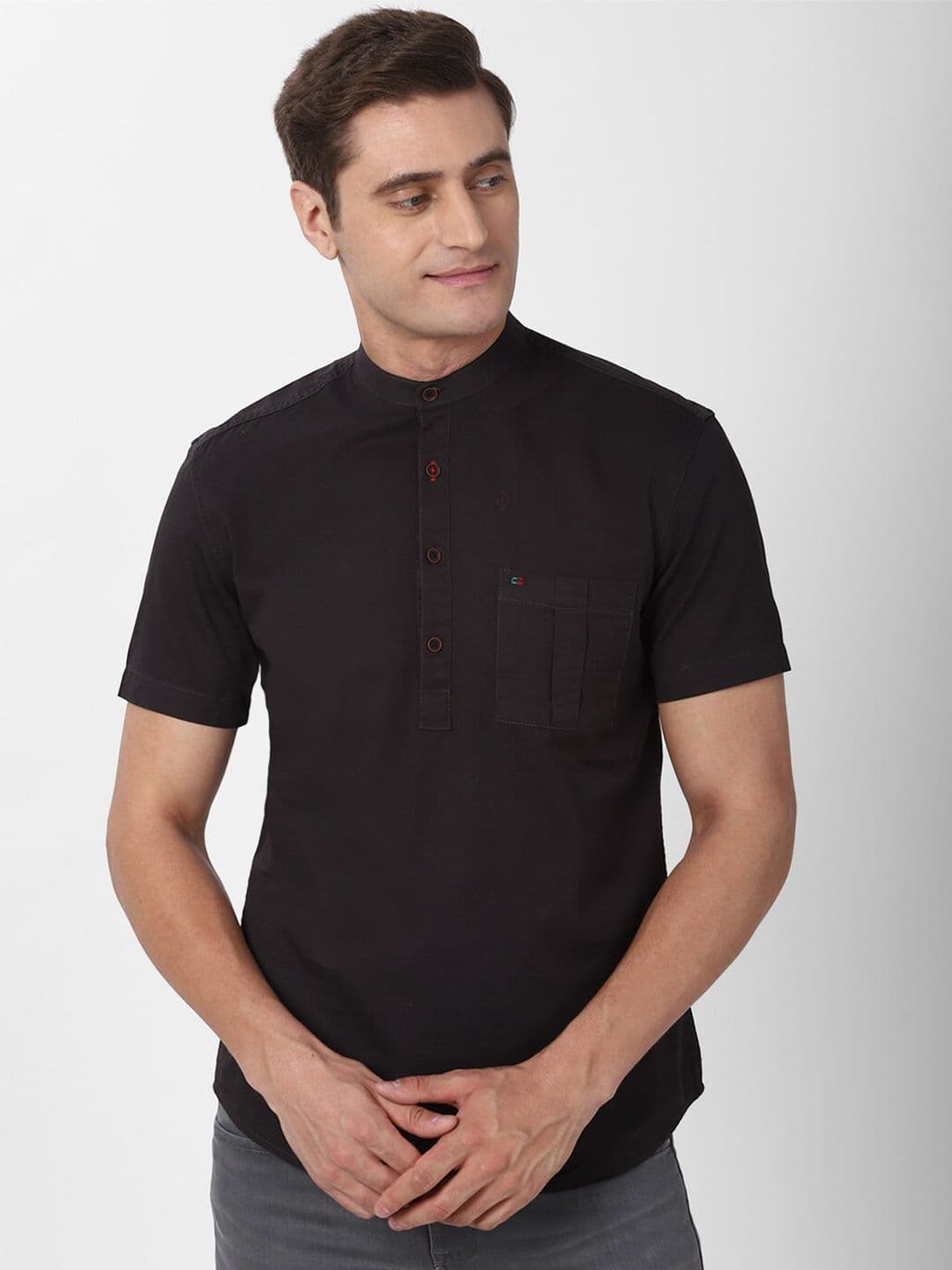 Peter England Casuals Men Black Slim Fit Casual Shirt - view 1