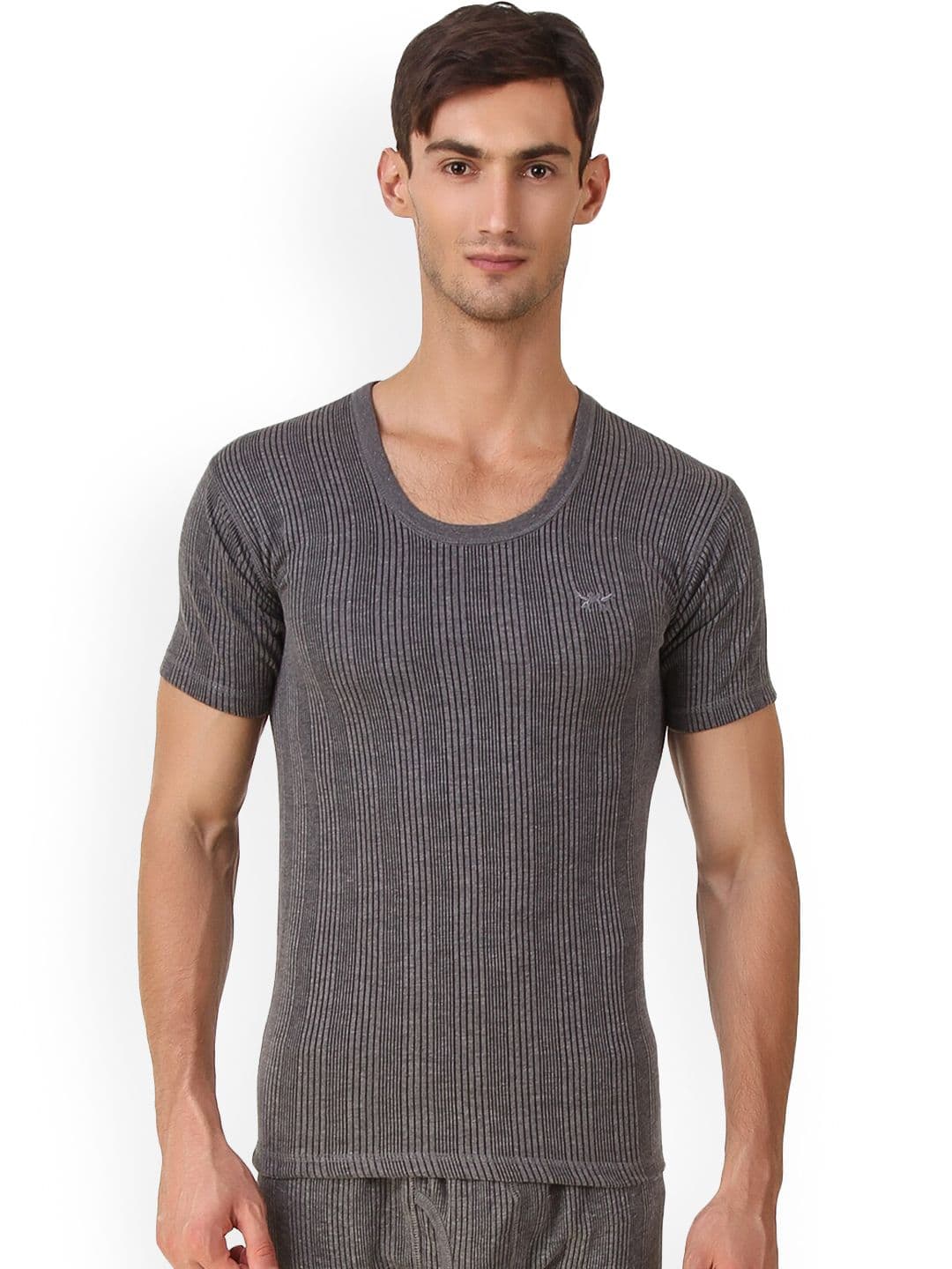HAP Men Grey Solid Cotton Thermal Tops - view 1