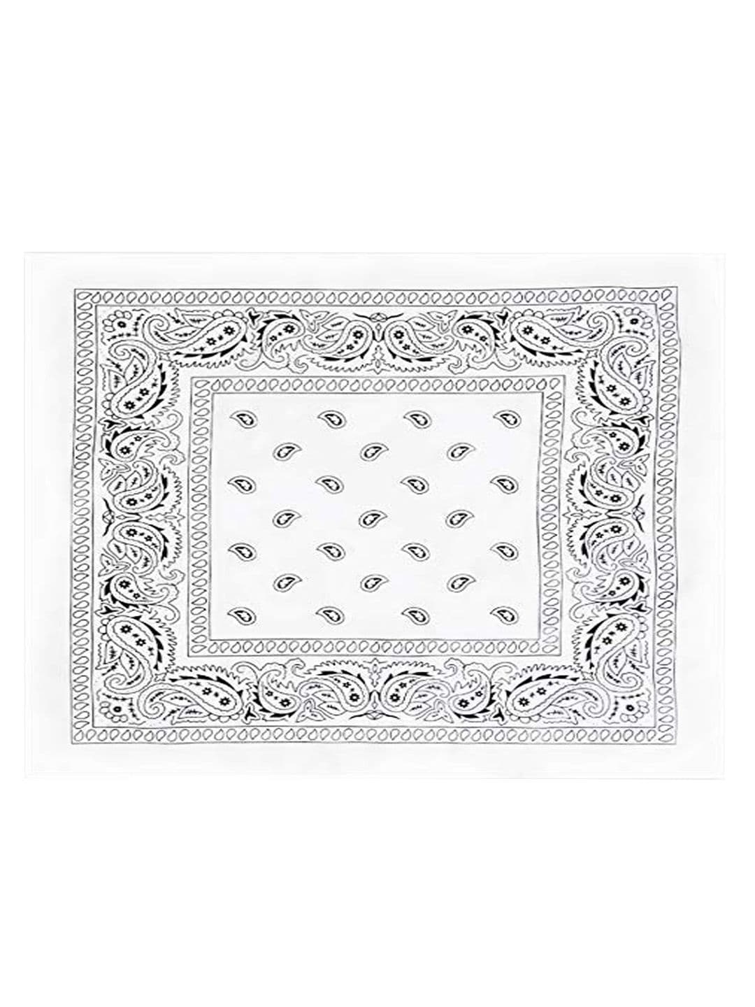 Aadikart White Cotton Paisley Printed Bandana - view 1
