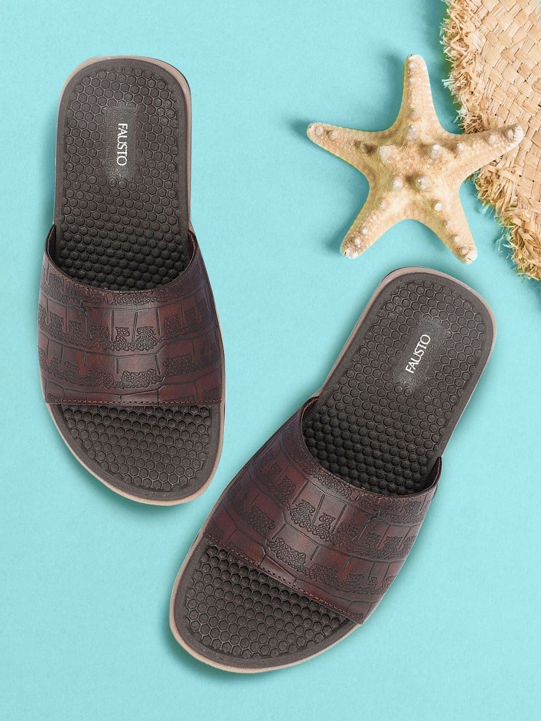 FAUSTO Men Brown Sliders - view 1