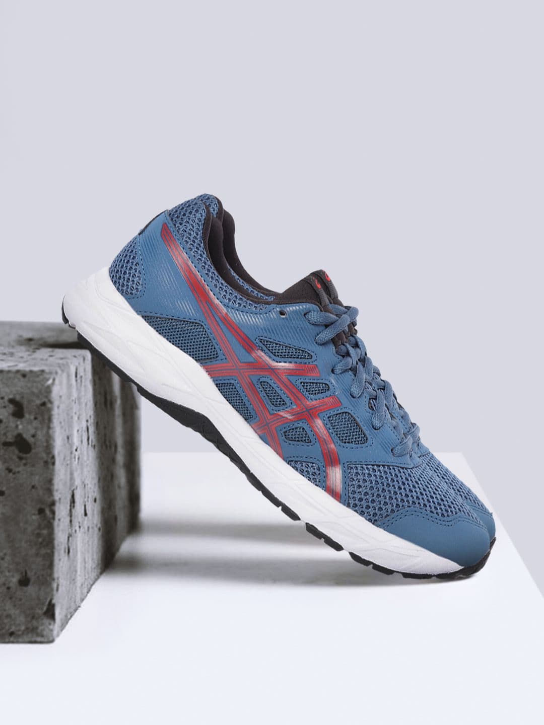 ASICS Men Blue & Red Woven Design Gel-Contend 5B Running Shoes - view 1