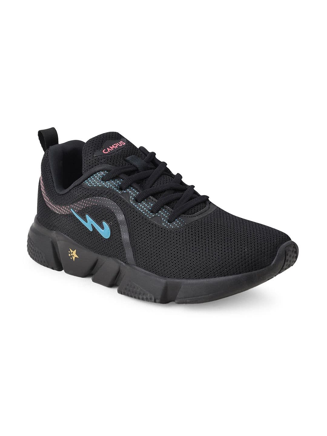 Campus Women Black Mesh Running Shoes - view 1