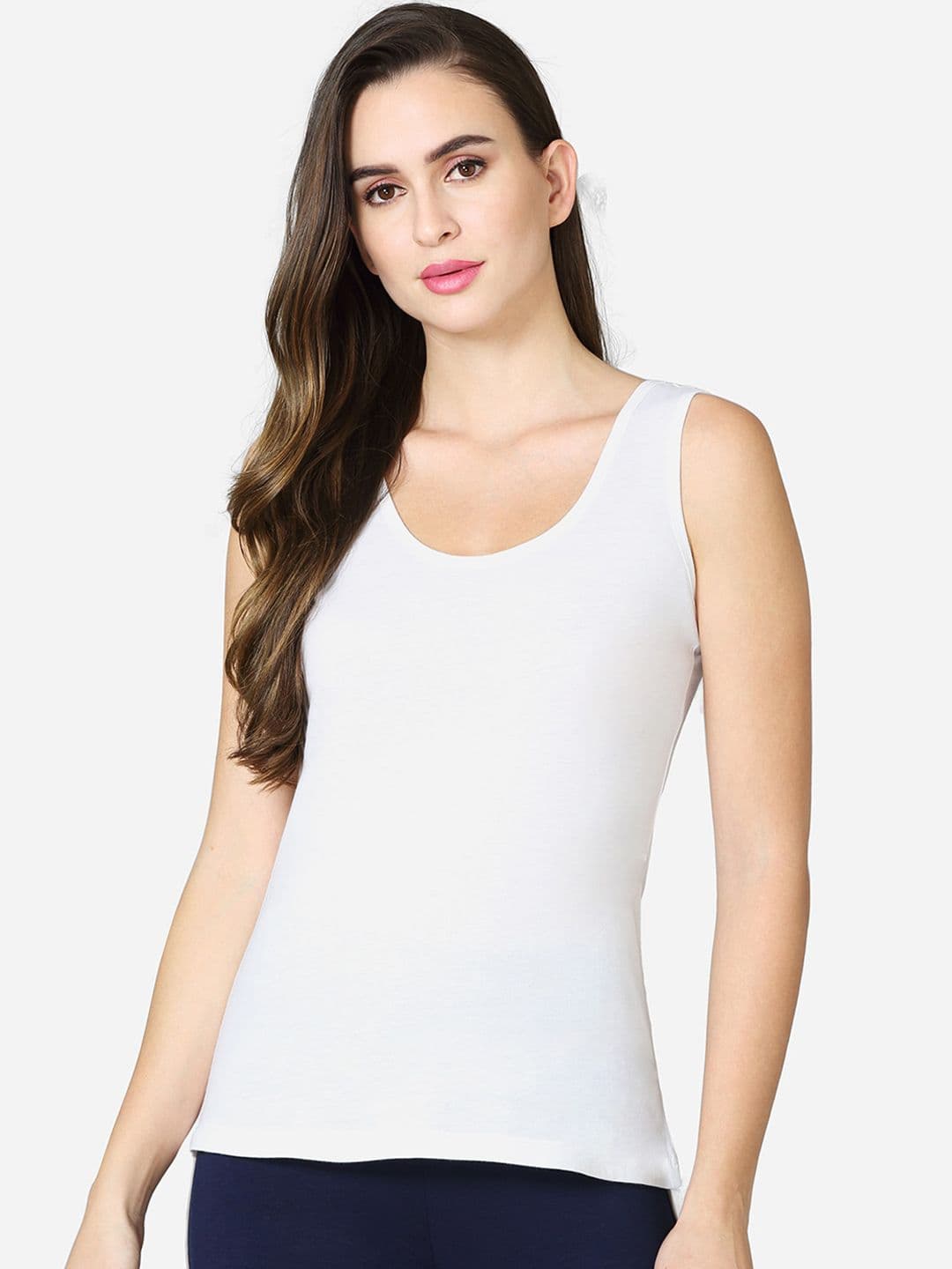 VStar Women White Solid Cotton Short Length Camisoles - view 1