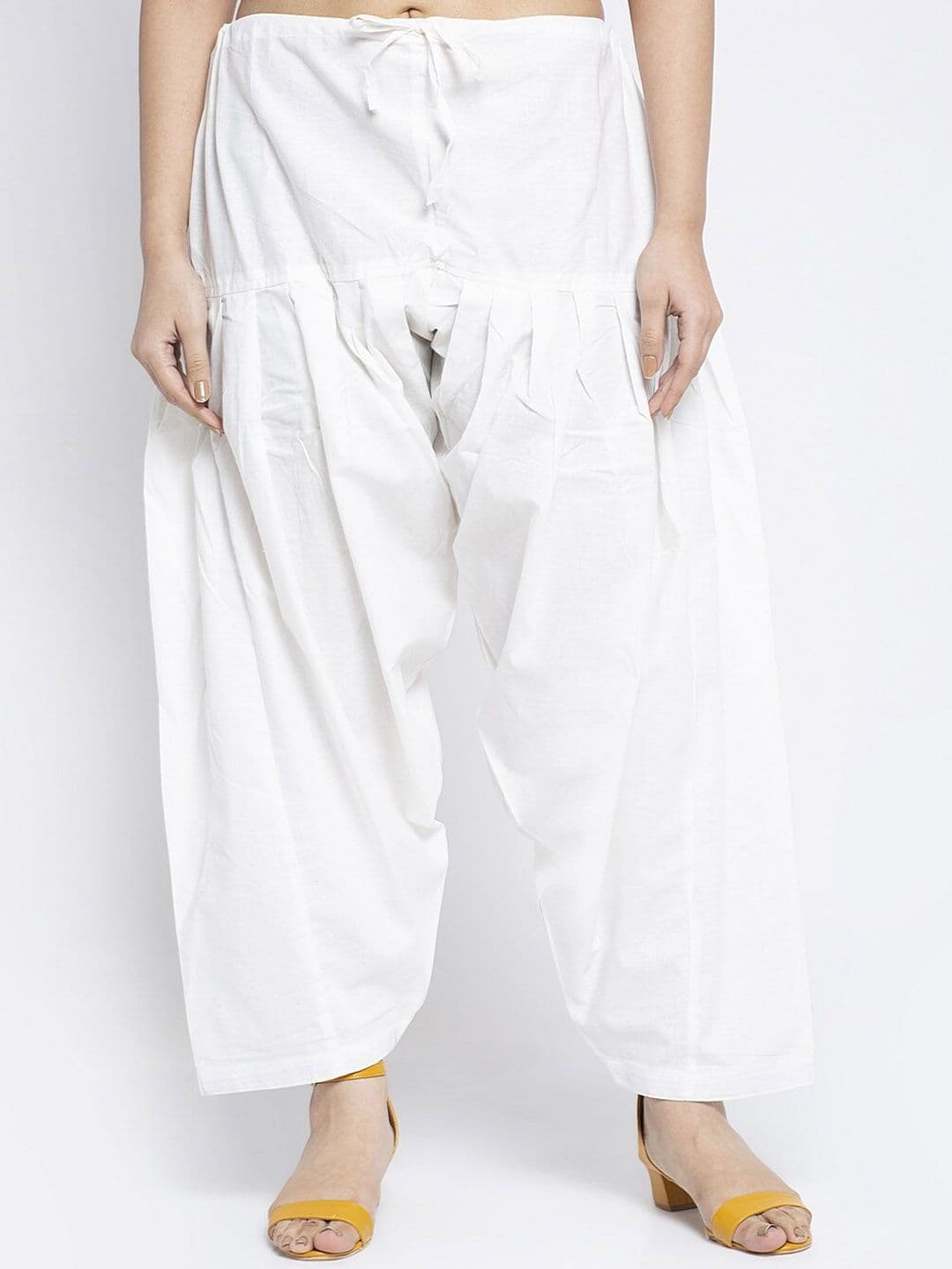 GRACIT Women White Solid Pure Cotton Loose-Fit Salwar - view 1