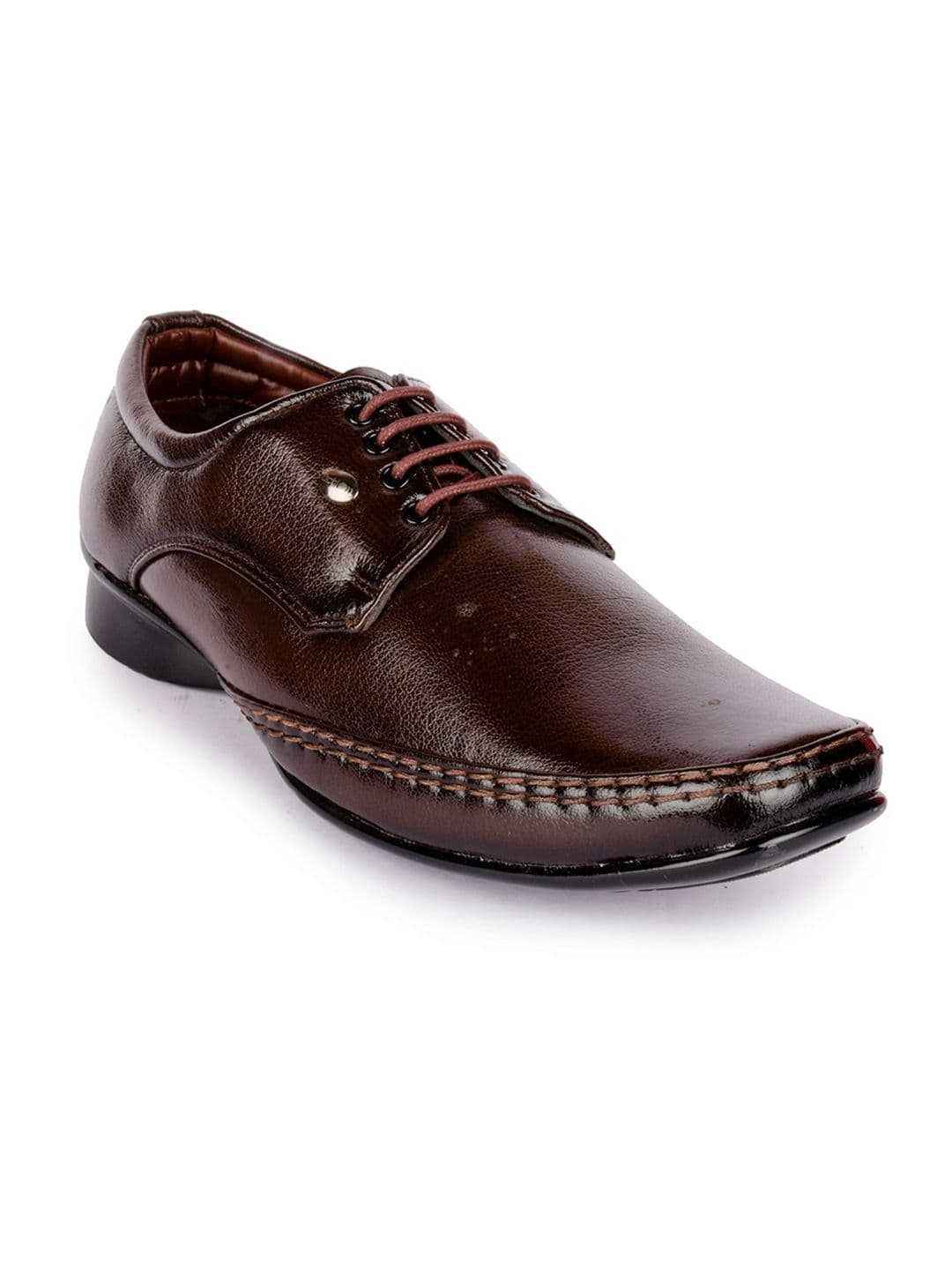 Action Men Brown Textured Formal Leather Slip-on's - view 1