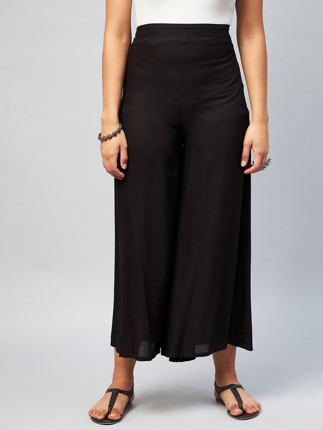 InWeave Women Black Flared Palazzos - view 1
