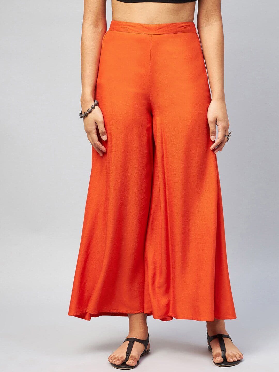 InWeave Women Orange Flared Palazzos - view 1