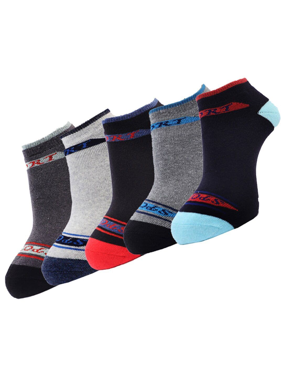 Dollar Socks Men Pack Of 5 Assorted Solid Ankle-Length Pure Cotton Socks - view 1