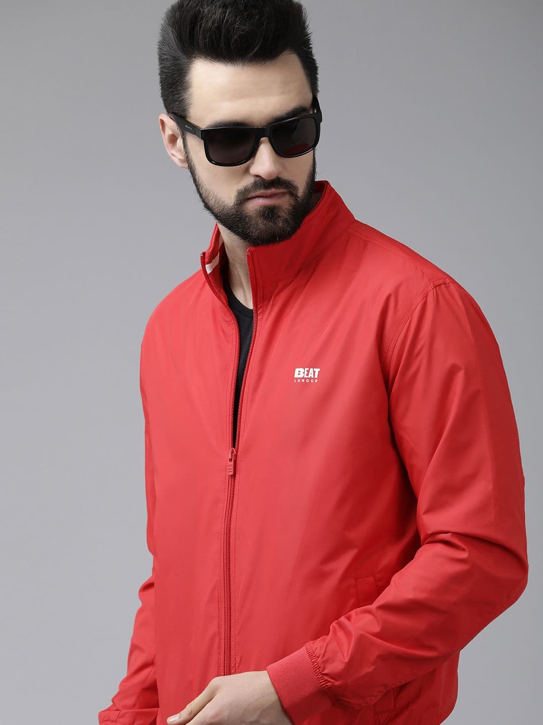 BEAT LONDON by PEPE JEANS Men Solid Full Sleeves Red Bomber Jacket - view 1