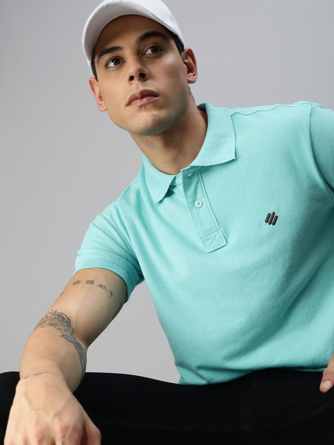 ONN Men Blue Polo Neck Plus size T-shirt - view 1