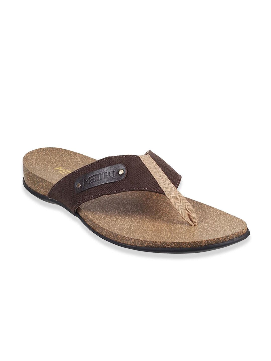 Metro Men Brown & Black Comfort Sandals - view 1