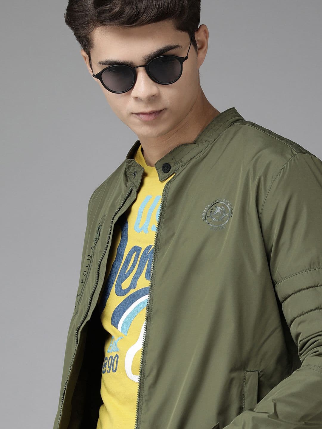 U.S. Polo Assn. Men Olive Green Bomber Jacket - view 1