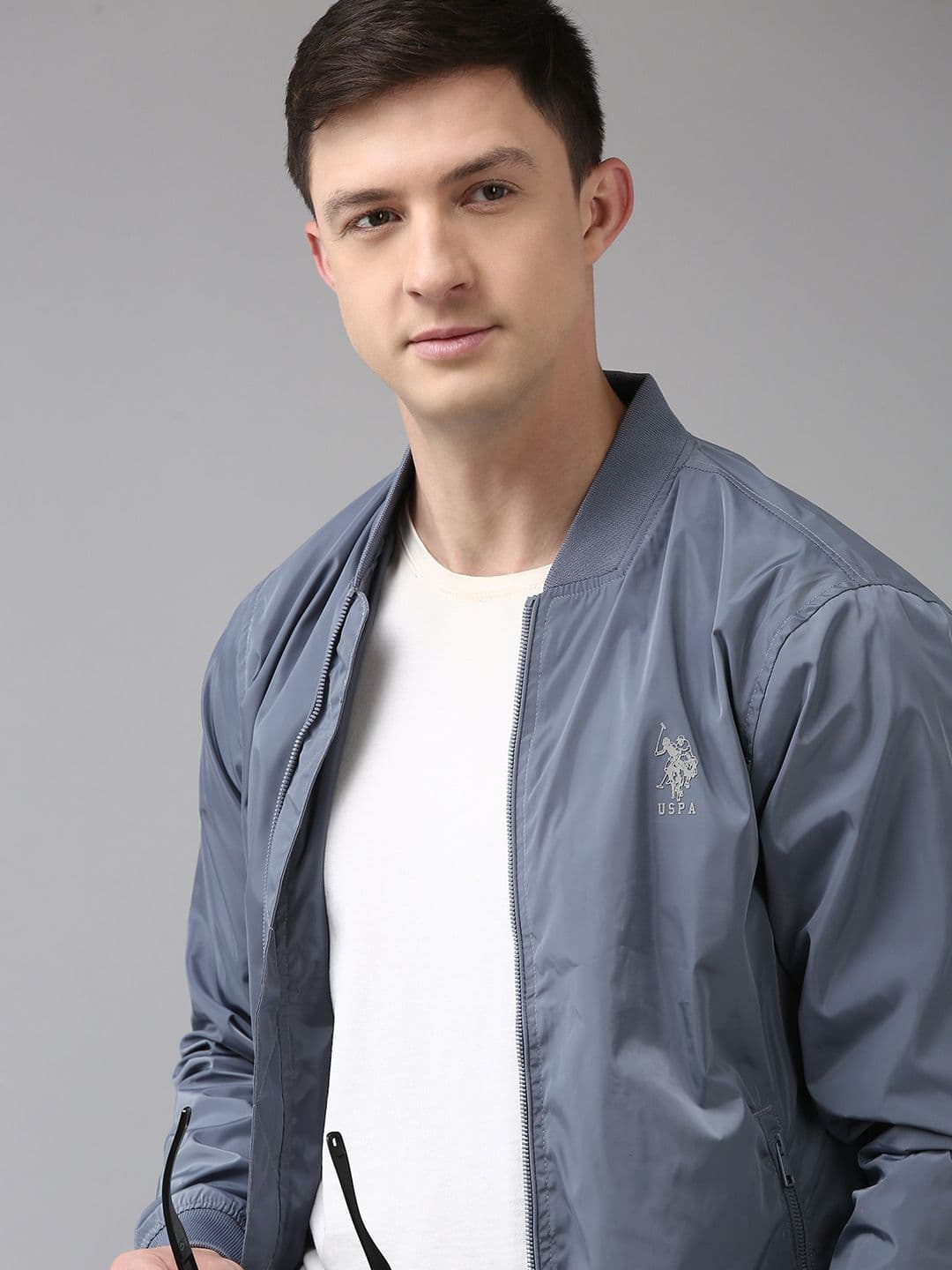 U.S. Polo Assn. U S Polo Assn Men Grey Solid Bomber Jacket - view 1