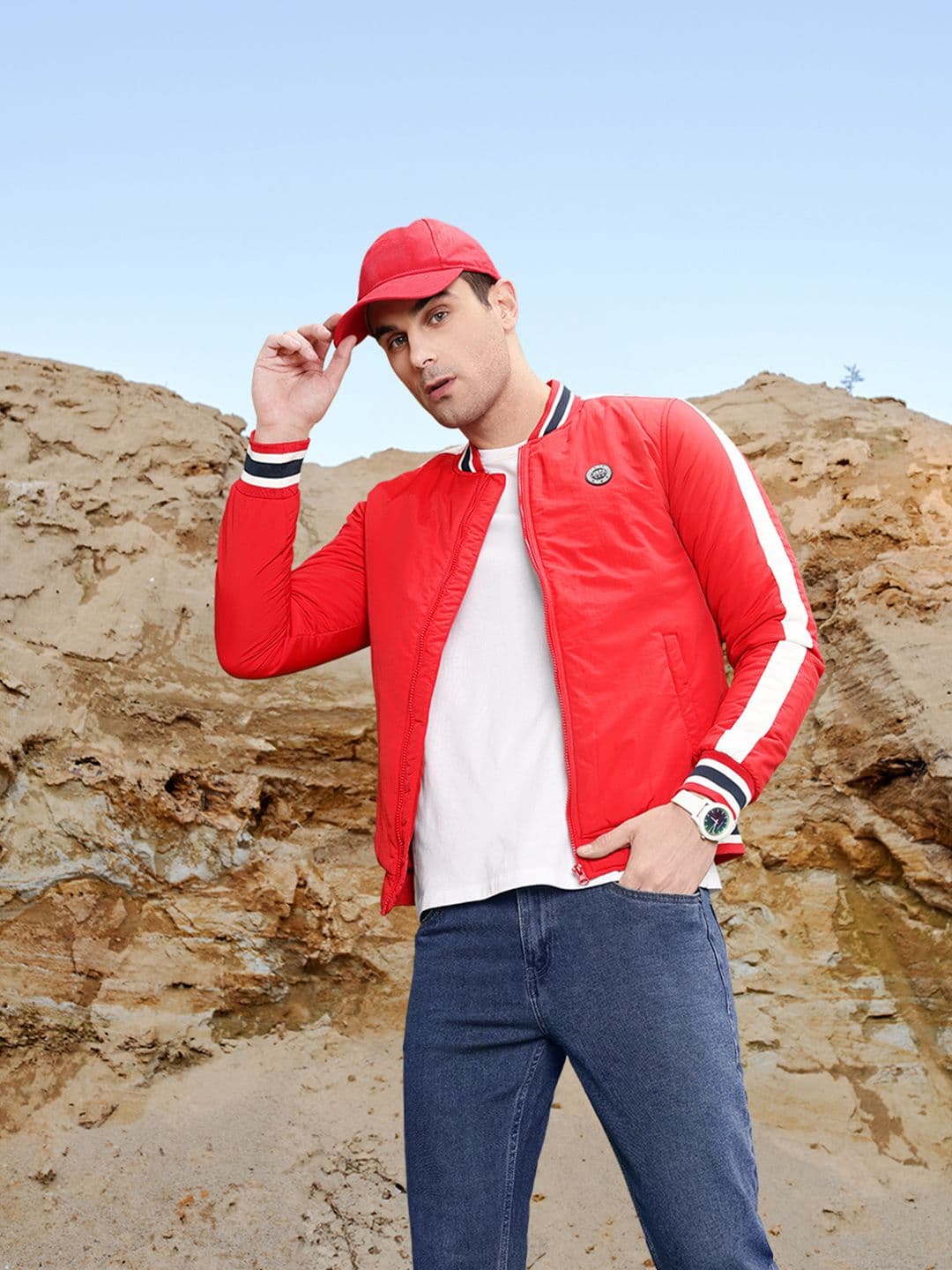 U.S. Polo Assn. Men Red Solid Bomber Jacket - view 1