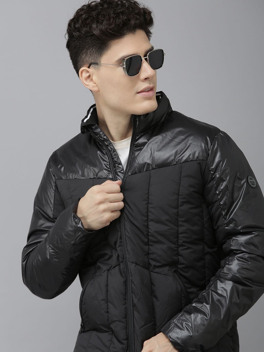 U.S. Polo Assn. Men Black Solid Puffer Jacket - view 1