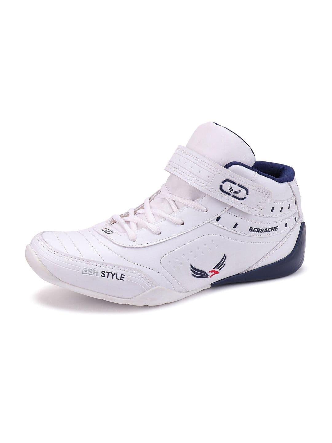 BERSACHE Men White Mesh Running Shoes - view 1