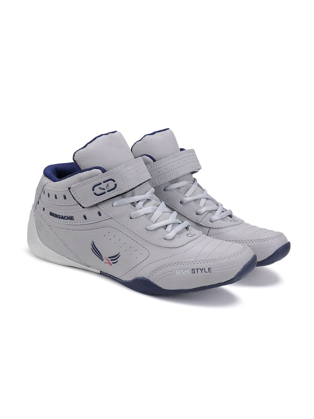 BERSACHE Men Grey Mesh Running Shoes - view 1
