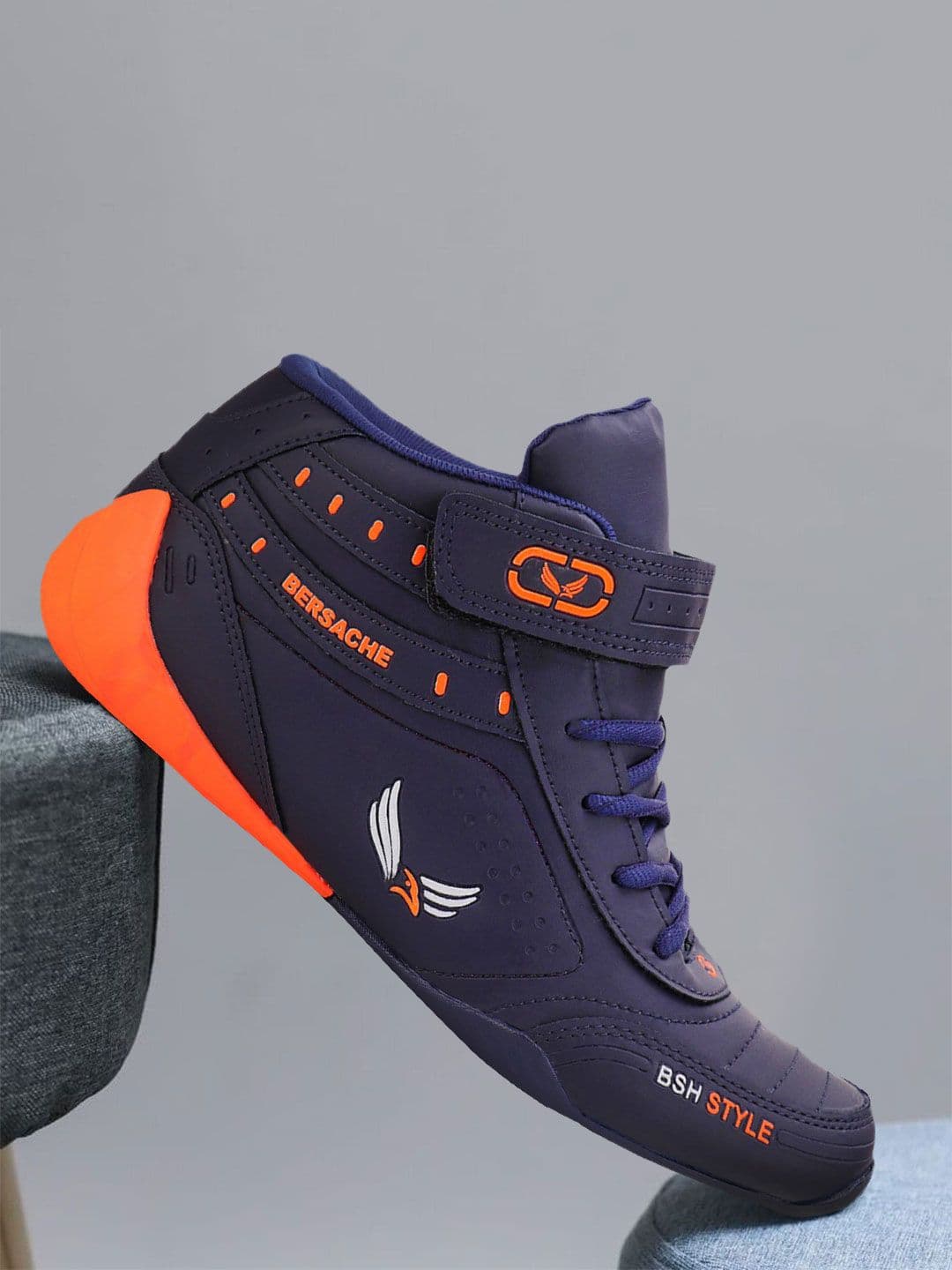 BERSACHE Men Blue Mesh Running Shoes - view 1