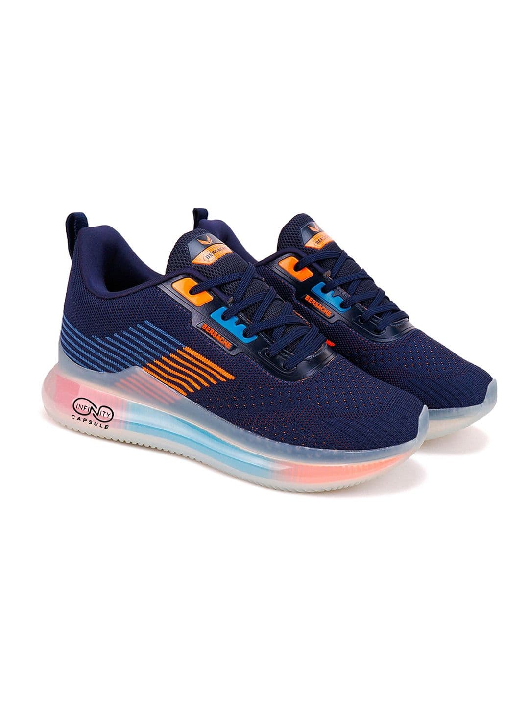 BERSACHE Men Blue Mesh Running Shoes - view 1