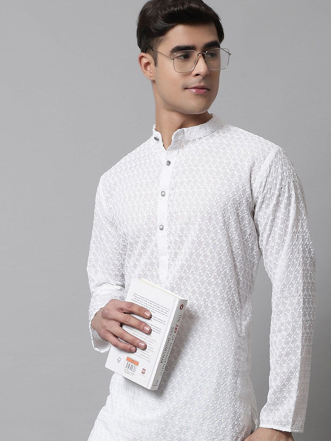 Jompers Men White Embroidered Republic Day Republic Day Kurtas - view 1