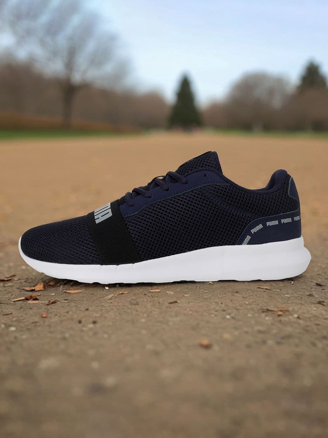 Puma Unisex Navy Blue Urus Brand Logo Print Sneakers - view 1