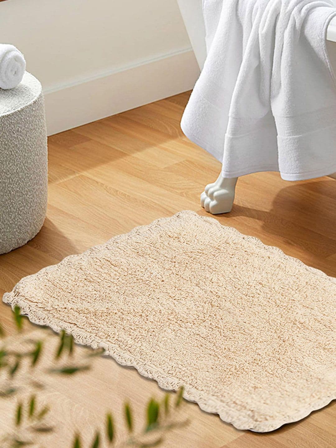 HABERE INDIA Unisex Cream Doormats With Handwork - view 1