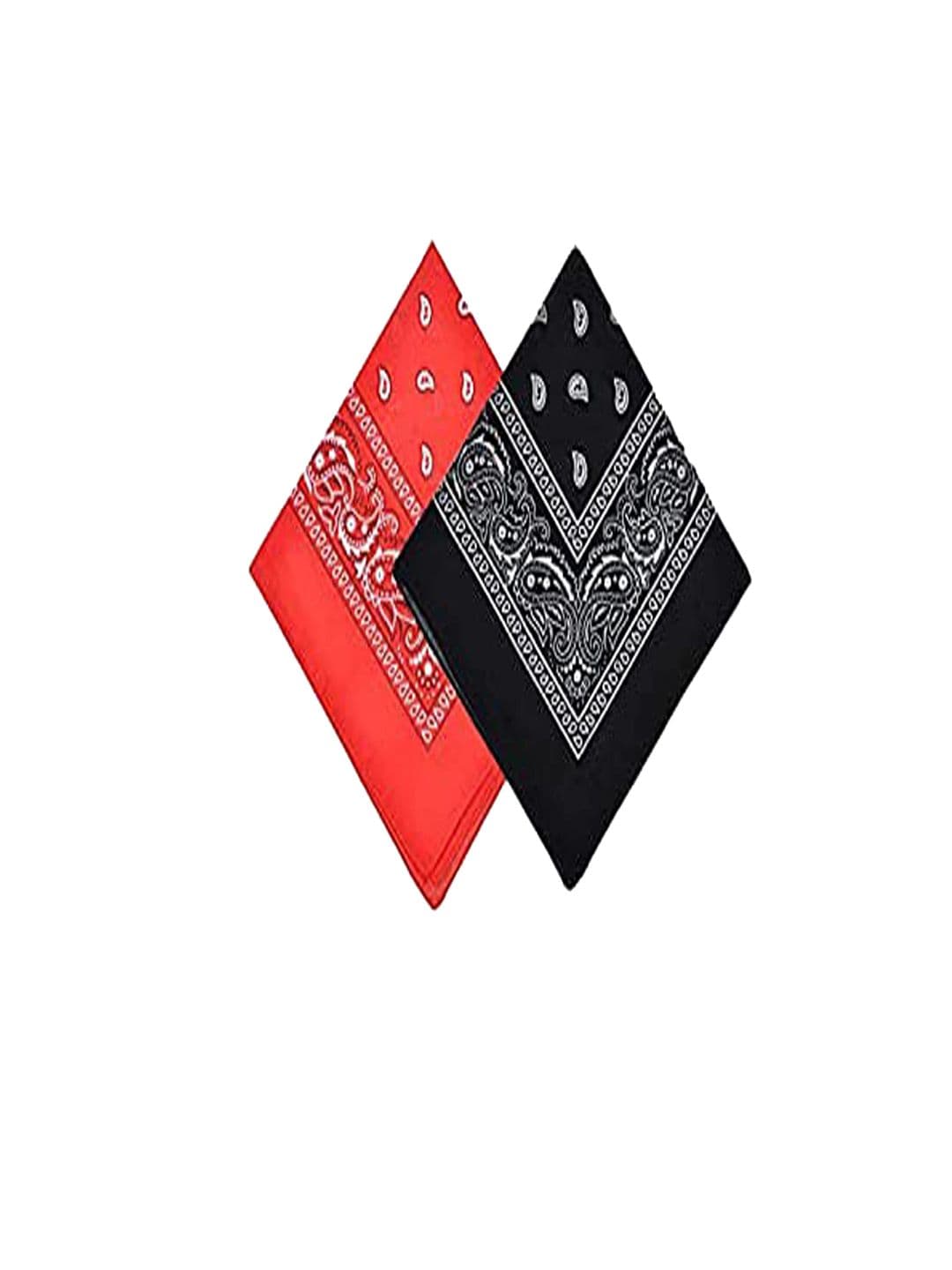 Aadikart Black & Red Pack of 2 Cotton Paisley Bandanas - view 1