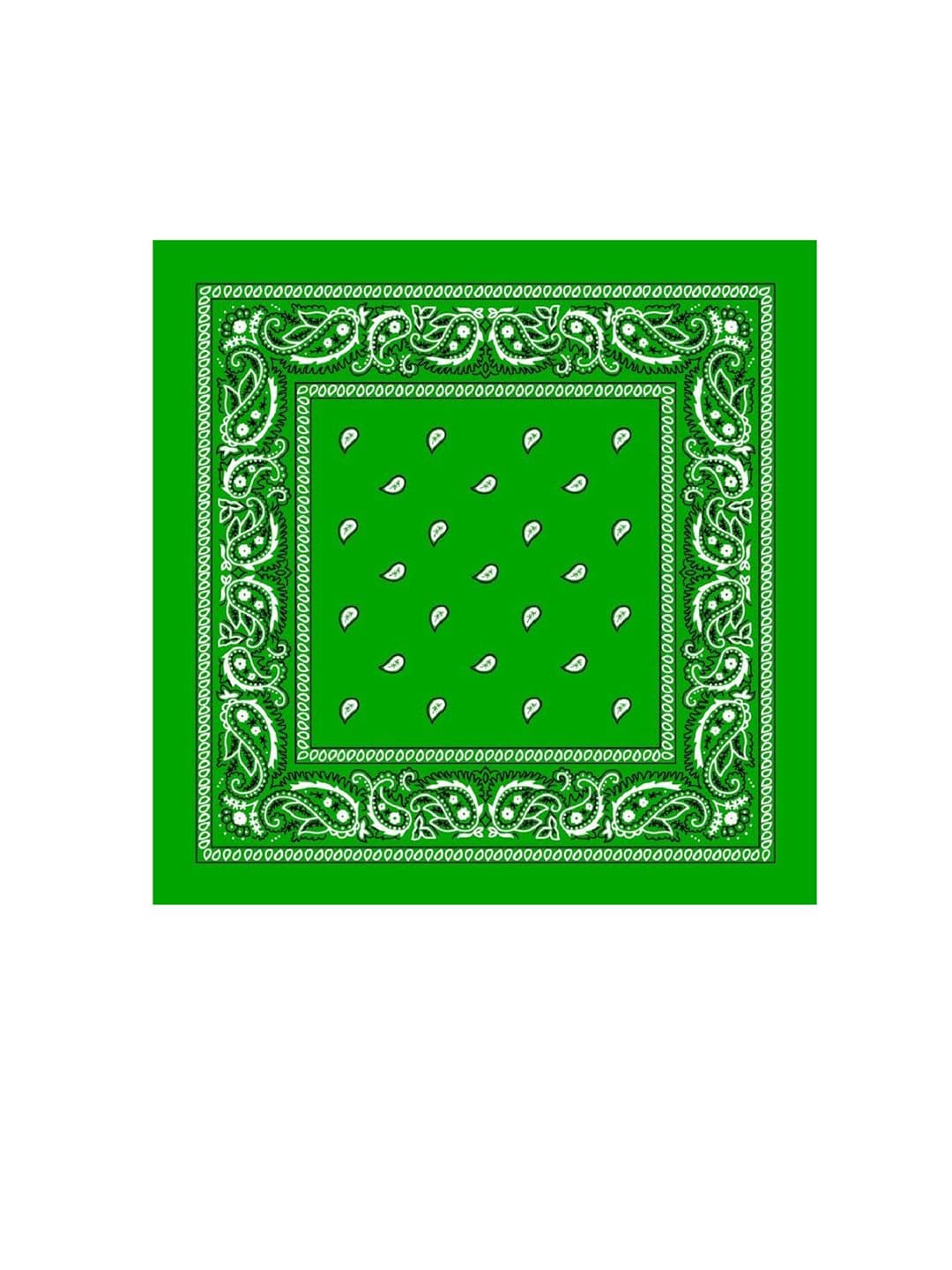 Aadikart Unisex Green & White Paisley Printed Pure Cotton Bandana - view 1