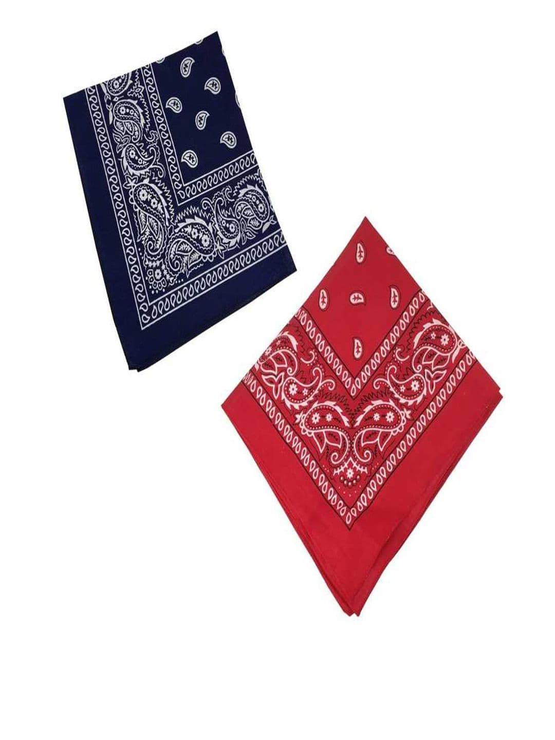 Aadikart Pack of 2 Red & Navy Blue Printed Pure Cotton Bandana - view 1