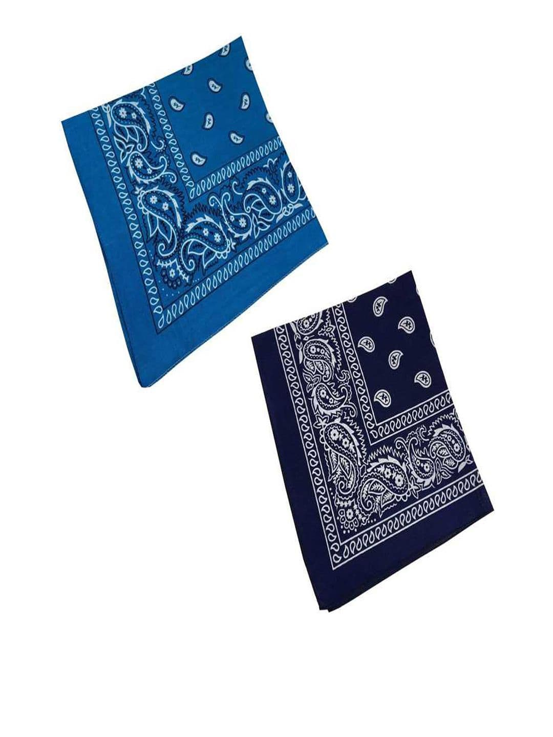 Aadikart Pack of 2 Blue & Navy Blue Printed Pure Cotton Bandana - view 1