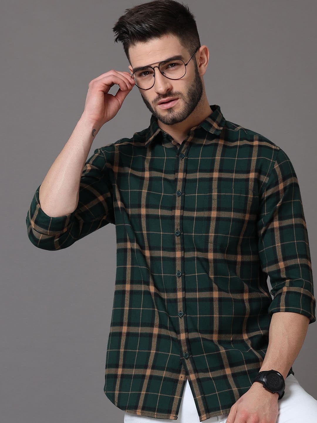 HERE&NOW Men Slim Fit Tartan Checks Checked Casual Shirt - view 1
