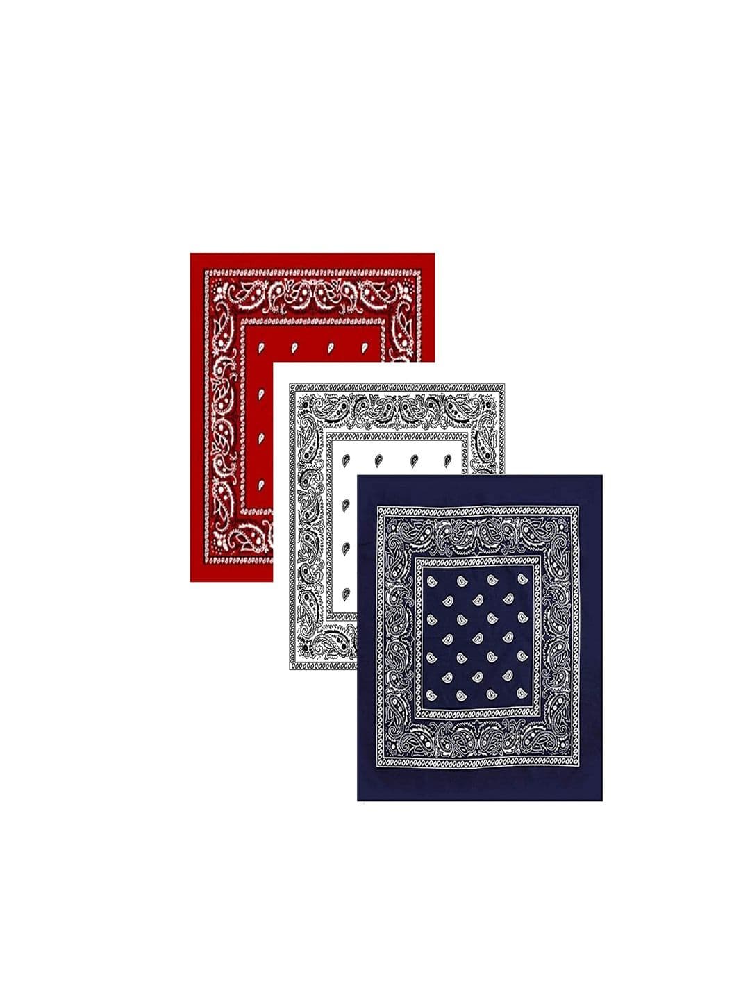 Aadikart Unisex Pack of 3 White & Red Printed Anti Microbial Multipurpose Bandana Headband - view 1